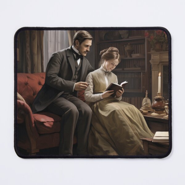 Item preview, Victorian Couple Reading Together Victorian Inspired Art designed and sold by CDC40.
