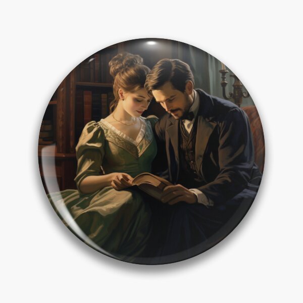 Item preview, Victorian Couple Reading Together Victorian Inspired Art  designed and sold by CDC40.