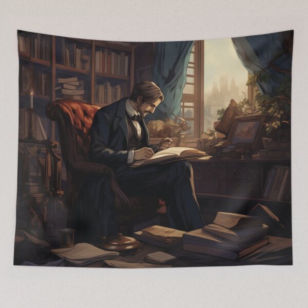 Item preview, Victorian Man Reading Victorian Inspired Art  designed and sold by CDC40.