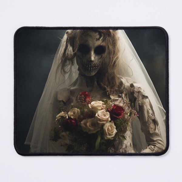 Item preview, The Zombie Bride with Torn Lace and a Bouquet of Wilted Flowers designed and sold by yourfavdraw.