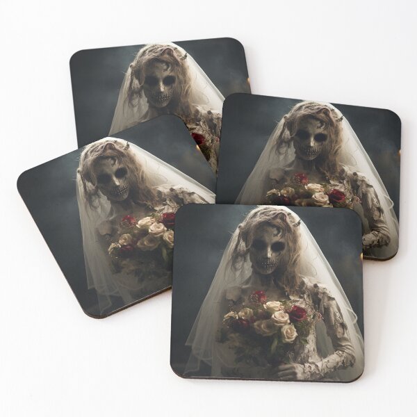 Item preview, The Zombie Bride with Torn Lace and a Bouquet of Wilted Flowers designed and sold by yourfavdraw.