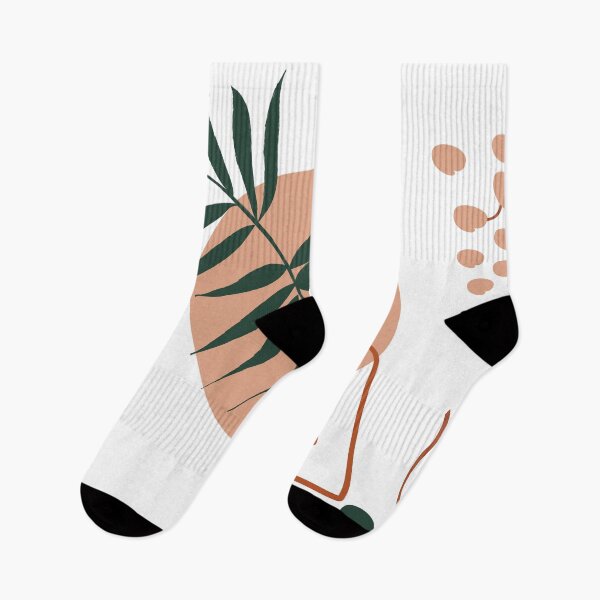 Item preview, New Boho Art Abstract Pattern in beige green and brown snorkeling leaves designed and sold by Ndli.