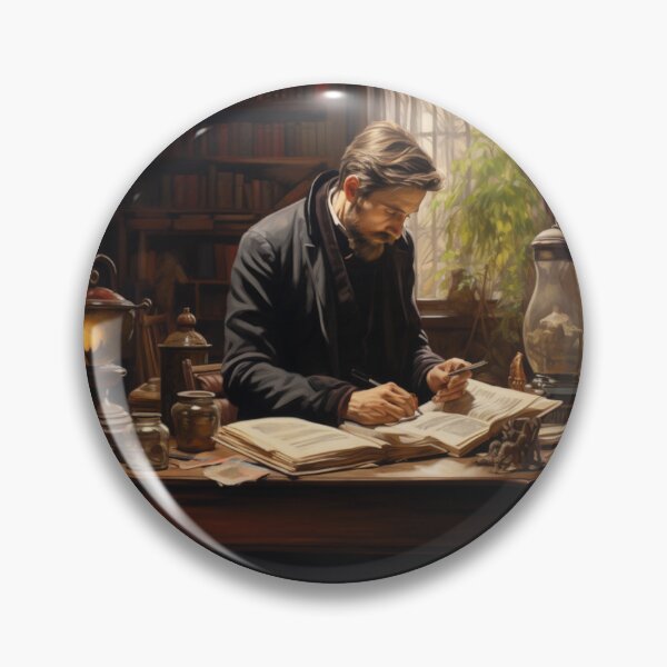Item preview, Victorian Man Reading And Making Margin Notes Victorian Inspired Art  designed and sold by CDC40.