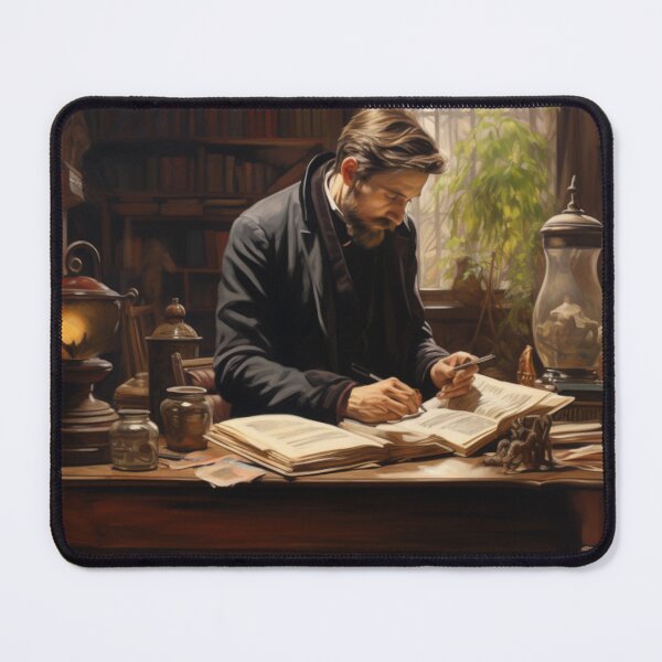 Item preview, Victorian Man Reading And Making Margin Notes Victorian Inspired Art designed and sold by CDC40.