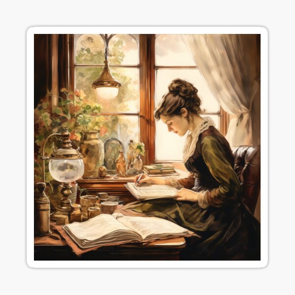 Item preview, Victorian Woman Reading Victorian Inspired Art  designed and sold by CDC40.