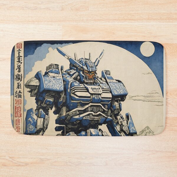 Item preview, Mecha Robot Japanese Woodcut designed and sold by MythicalSticker.