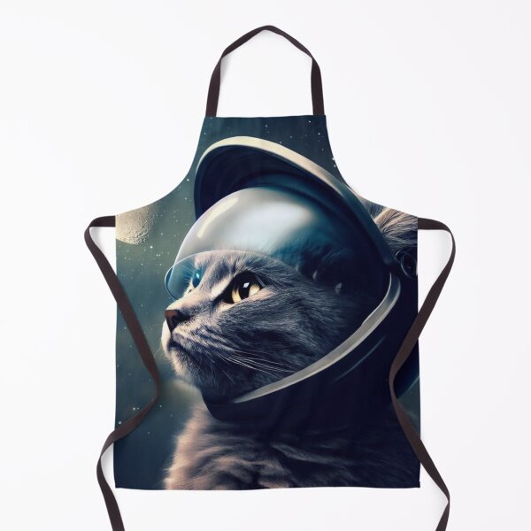 Item preview, space cat observing the full moon and stars. Astronaut cat. designed and sold by By-Jeff.