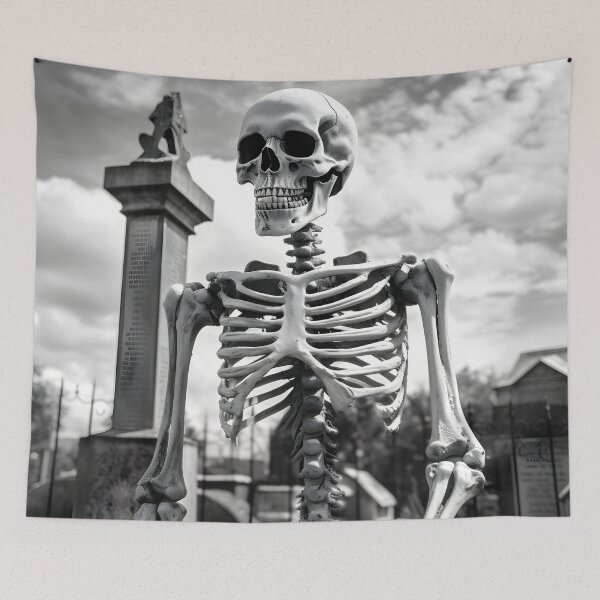 Item preview, Halloween Skeleton in Cemetary designed and sold by RedHandedOD.