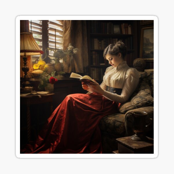 Item preview,  Victorian Woman Reading Victorian Inspired Art  designed and sold by CDC40.