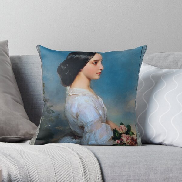 Carmen Aguado, Duchess of Montmorency by Franz Xaver Winterhalter Throw Pillow