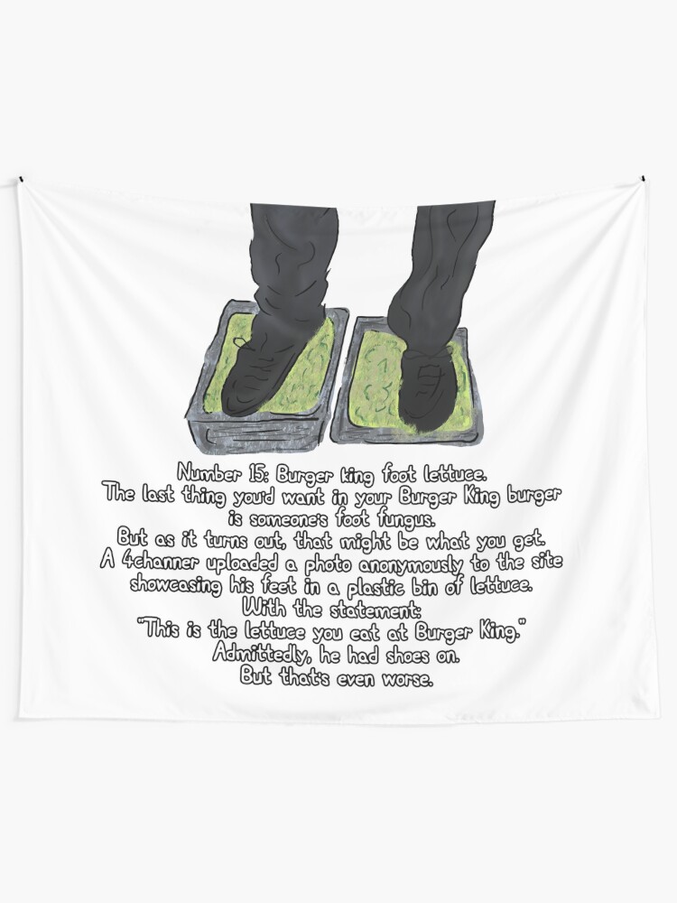 "Burger King Foot Lettuce Meme" Tapestry for Sale by Barnyardy Redbubble