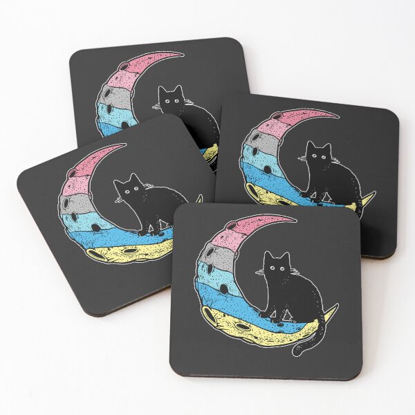 Item preview, Genderflux Cat Moon LGBT Pride Flag designed and sold by Clara Hollins.