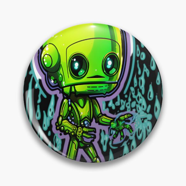 Item preview, Green Robot in Water Cartoon designed and sold by alaa-mously.