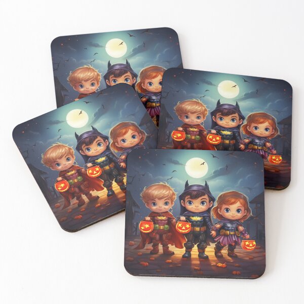 Item preview, Candy-Collecting Superheroes: A Group of Kids in Costumes on Halloween Night designed and sold by yourfavdraw.