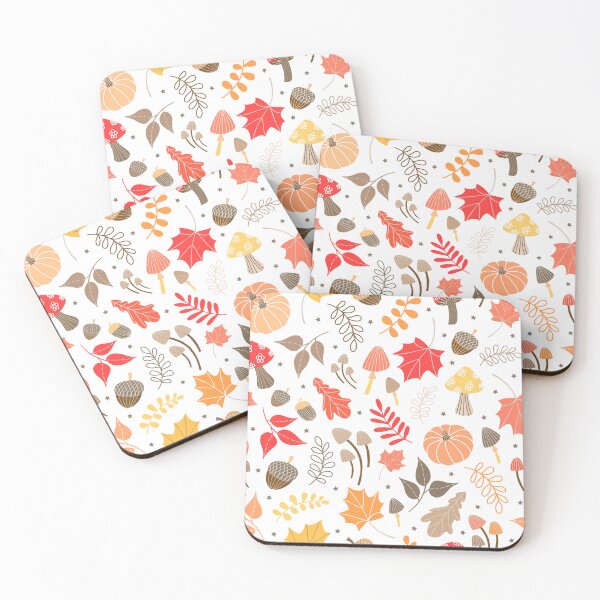 Item preview, Autumn Seasonal Pumpkin Leaves Acorn Mushroom pattern designed and sold by Nicola-Rowe.