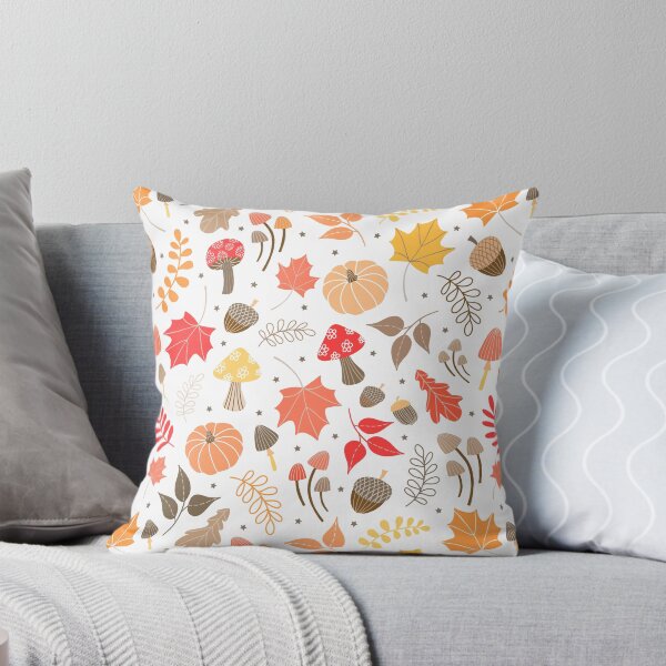 Item preview, Autumn Seasonal Pumpkin Leaves Acorn Mushroom pattern designed and sold by Nicola-Rowe.