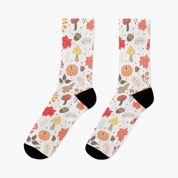 Item preview, Autumn Seasonal Pumpkin Leaves Acorn Mushroom pattern designed and sold by Nicola-Rowe.