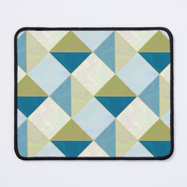 Item preview, Khaki green and blue geometric pattern designed and sold by Osting.