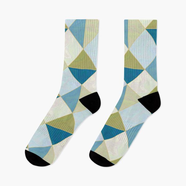 Item preview, Khaki green and blue geometric pattern designed and sold by Osting.