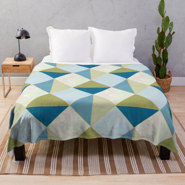 Item preview, Khaki green and blue geometric pattern designed and sold by Osting.