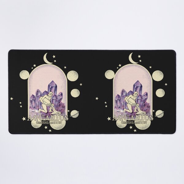 Item preview, Aquarius Gemstone: Amethyst crystal. Astral design. Black version designed and sold by MINDTHECHERRY.