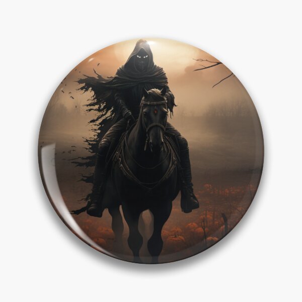 Item preview, Menacing Headless Horseman in a Foggy Pumpkin-Filled Field designed and sold by yourfavdraw.