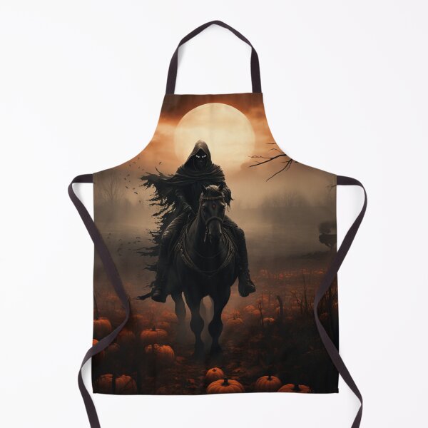 Item preview, Menacing Headless Horseman in a Foggy Pumpkin-Filled Field designed and sold by yourfavdraw.
