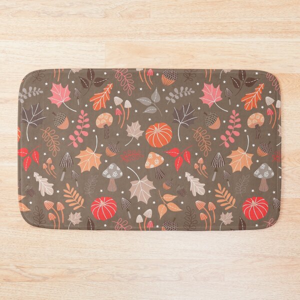 Item preview, Autumn Seasonal Pumpkin Leaves Acorn Mushroom pattern designed and sold by Nicola-Rowe.