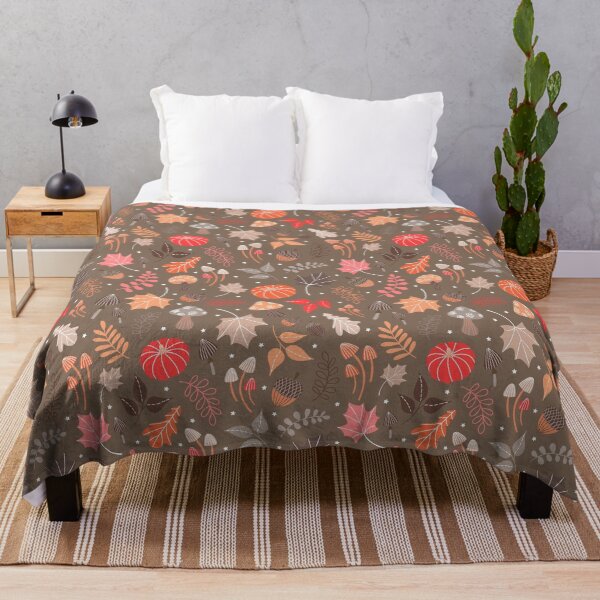 Item preview, Autumn Seasonal Pumpkin Leaves Acorn Mushroom pattern designed and sold by Nicola-Rowe.