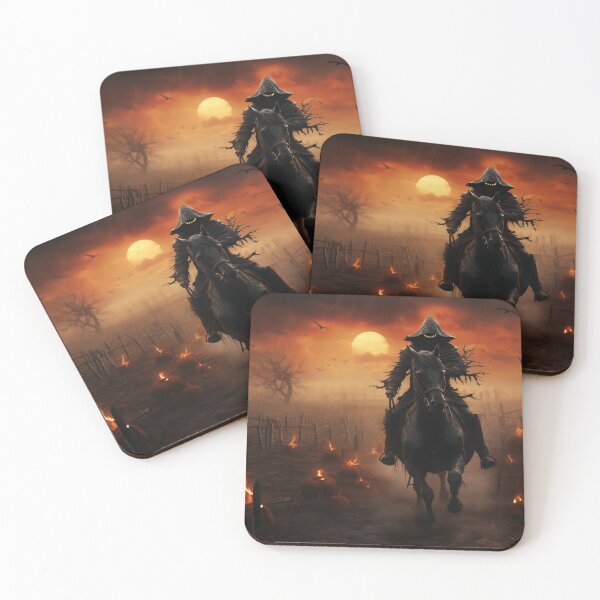 Item preview, Menacing Headless Horseman in a Foggy, Pumpkin-Filled Field designed and sold by yourfavdraw.