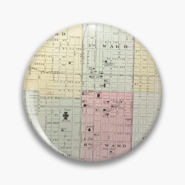 Item preview, Vintage Pictorial Map of Springfield IL (1867) designed and sold by BravuraMedia.