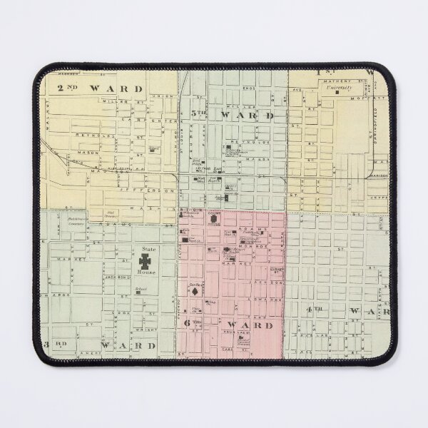 Item preview, Vintage Pictorial Map of Springfield IL (1867) designed and sold by BravuraMedia.