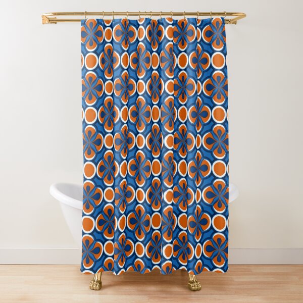 Blue And Orange Shower Curtains for Sale