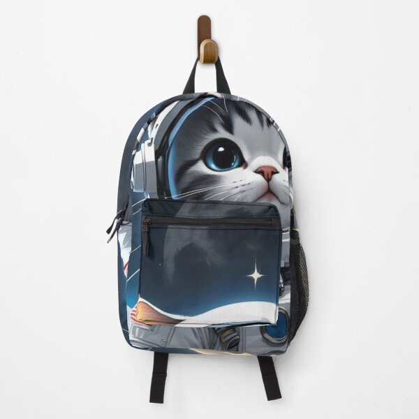 Item preview, Cute space cat looking at the full moon and stars. Astronaut cat. designed and sold by By-Jeff.