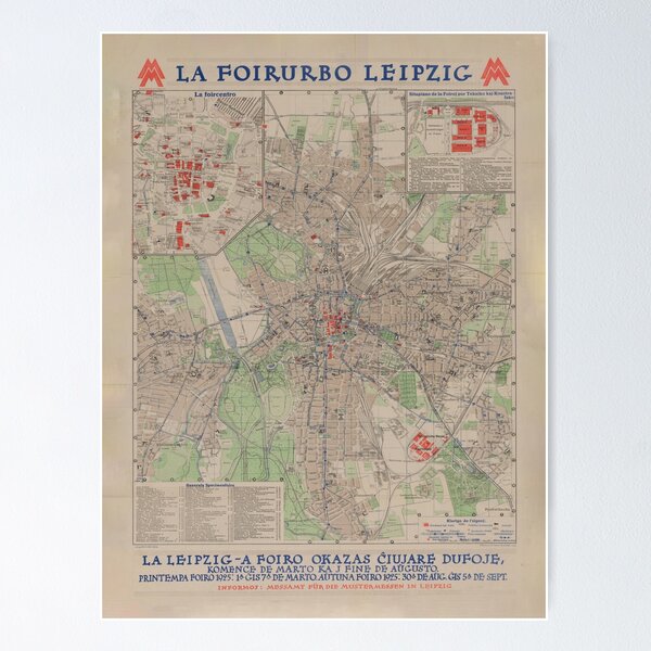 Item preview, Vintage Map of Leipzig Germany (1925) designed and sold by BravuraMedia.