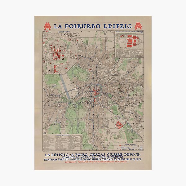 Item preview, Vintage Map of Leipzig Germany (1925) designed and sold by BravuraMedia.
