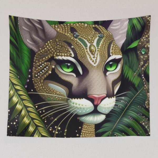 Item preview, Gold rhinestone cougar  designed and sold by Roxburylane.