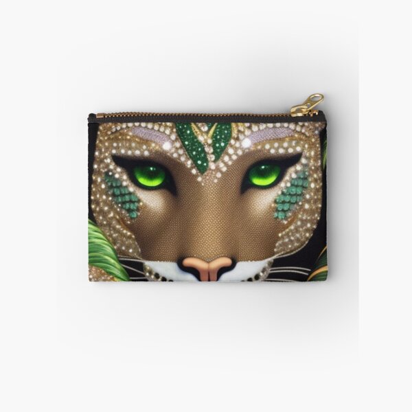 Item preview, Gold and green rhinestone cougar  designed and sold by Roxburylane.