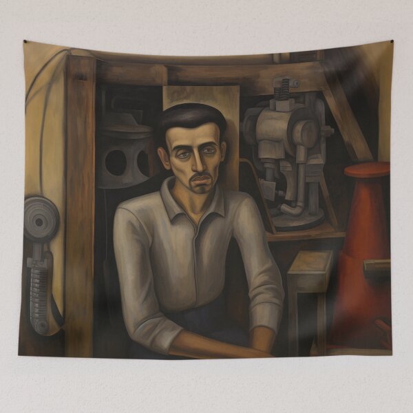 Item preview, Mechanic Taking a Break in Garage designed and sold by YoPedro.