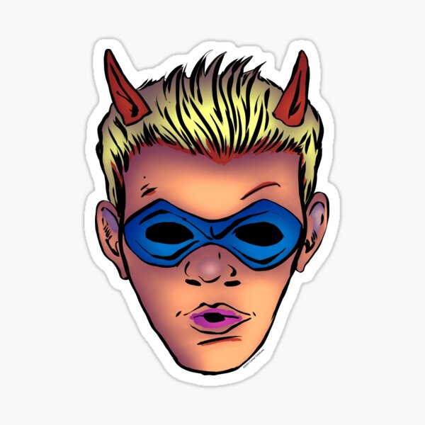Halloween Haunt Vintage Teen Satan Mask Sticker