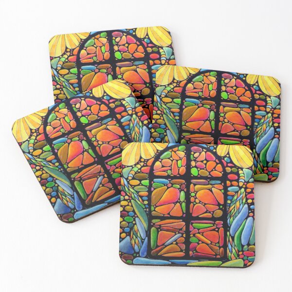 Item preview, 752- DESIGN FOR A STAINED-GLASS WINDOW - 05 - DAVE EDWARDS - COLOURED PENCILS & INK - 2023 designed and sold by BLYTHART.