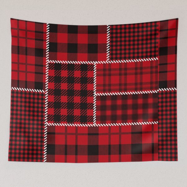 Item preview, Steward Tartan Blue and Red Plaid Christmas Pattern designed and sold by Tetete.