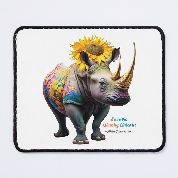 Item preview, Save The Chubby Unicorn - Bright Sunflower designed and sold by Save The Chubby Unicorn #RhinoConservation.