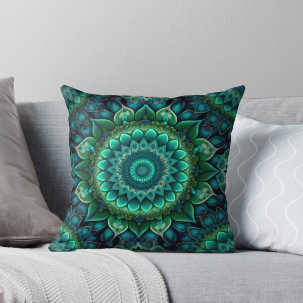 Item preview, Estampado de flores de mandala en azul/verde designed and sold by Ellimade.