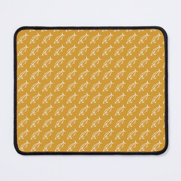 Item preview, Kawaii Amberjack Fish in White on Golden Yellow designed and sold by fruttidimare.