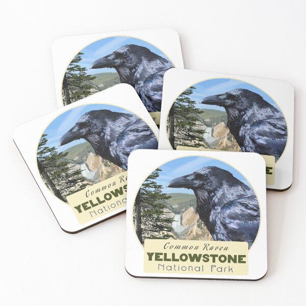Item preview, Birds and Parks: Yellowstone National Park/Common Raven designed and sold by LauraWolfArtist.