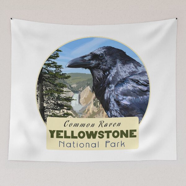Item preview, Birds and Parks: Yellowstone National Park/Common Raven designed and sold by LauraWolfArtist.