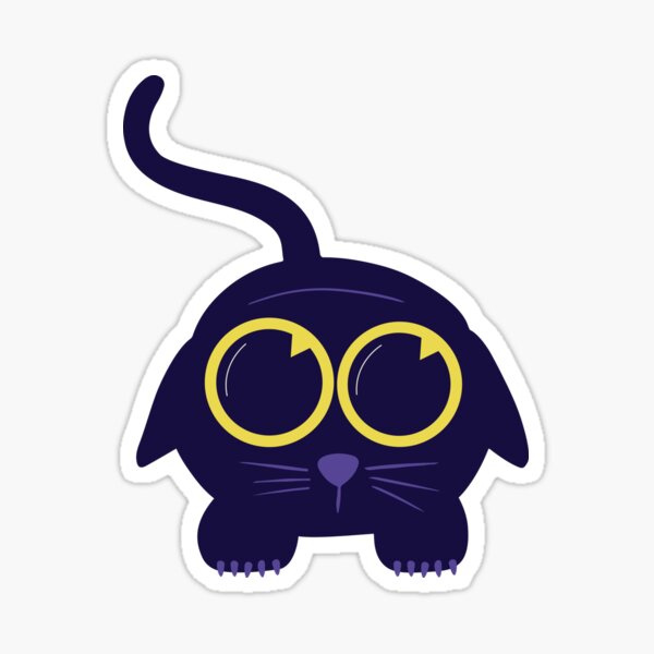 Item preview, Cute Black Cat Sticker - Ready To Pounce designed and sold by ElleMars.