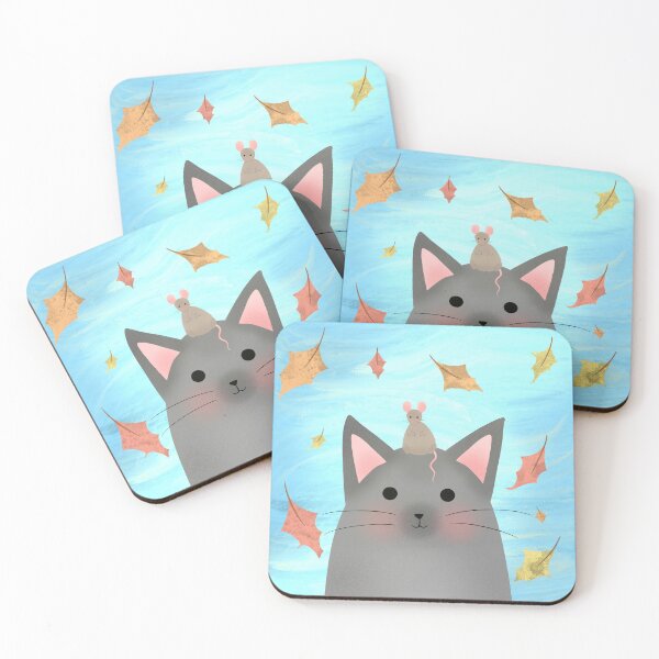 Item preview, Cat and Mouse Autumn Friends designed and sold by limonlaur.