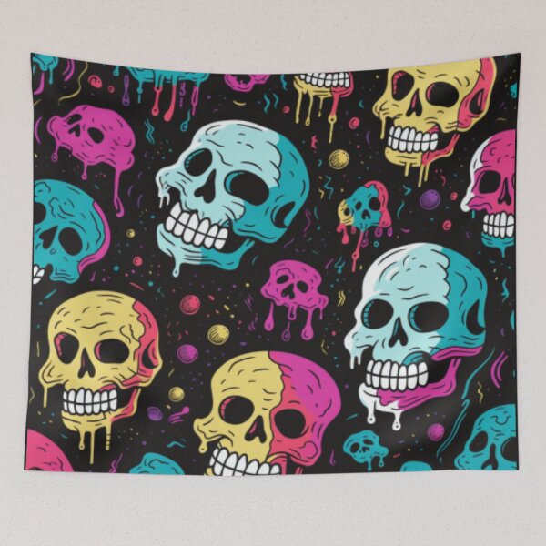 Item preview, neon skull phone case designed and sold by TEEJAMBOREE.